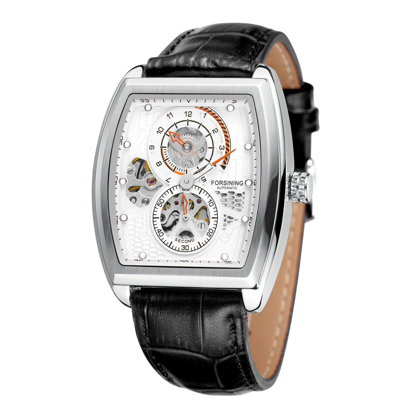 Men'S Fashion Casual Square Hollow Mechanical Watch Automatic Mechanical Watch