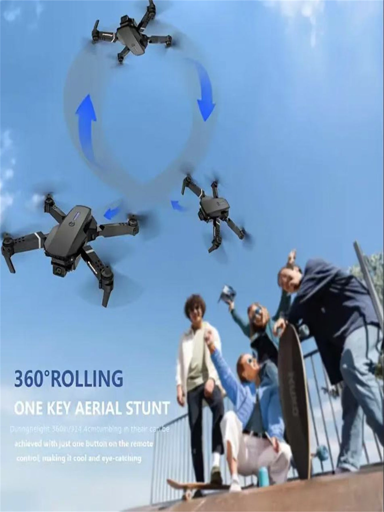The Battery Configuration Of The E88 Smart Camera Drone Features Real-time Image Transmission From A Single Camera. It Has One-click Touch And Landing Functions. This Is A Foldable Remote-controlled D