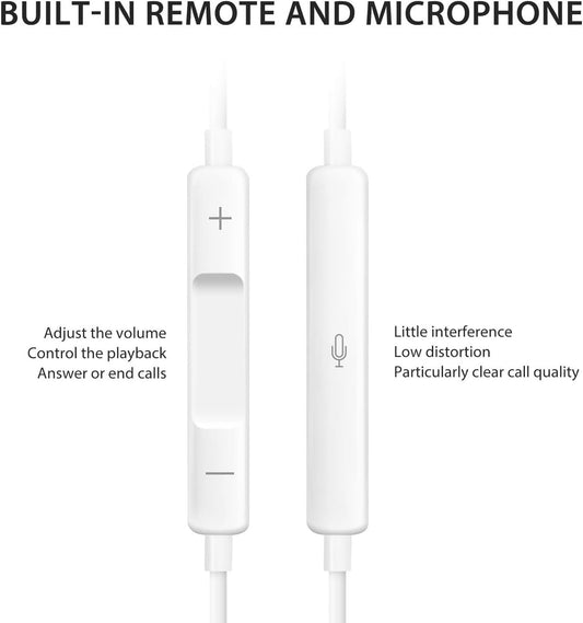 Lightning In-ear Headphones For IPhone14,13,12,11,7,8 Plus, XS, With Lightning Connector, IPhone Wired Earbuds, Built-in Remote Control To Control Music, Calls, And Volume