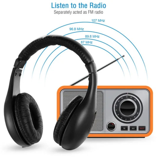 Wireless RF Headphones HiFi Over Ear Headsets RF Transmitter Receiver