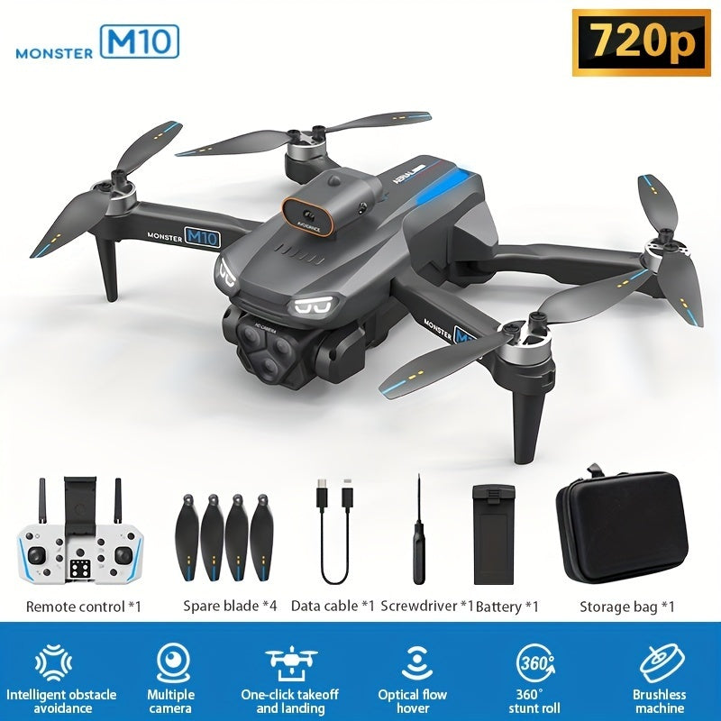 M10 Drone With Screen Control, Brushless Remote Control, Foldable Optical Flow Positioning Toy