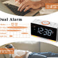 1pc White LED Alarm Clock Radio With Wireless Speaker, FM Radio, Dual Alarm And USB Charger , Bedside Desk Clock With Adjustable Dimmer And Night Light