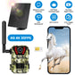1Pc 4G 4K 30FPS Solar Trail Camera Outdoor Wildlife Camera Motion Activated IP66 Waterproof With 140 Degree Viewing Angle No Glow Night Vision SIM Card APP Control No WiFi Needed