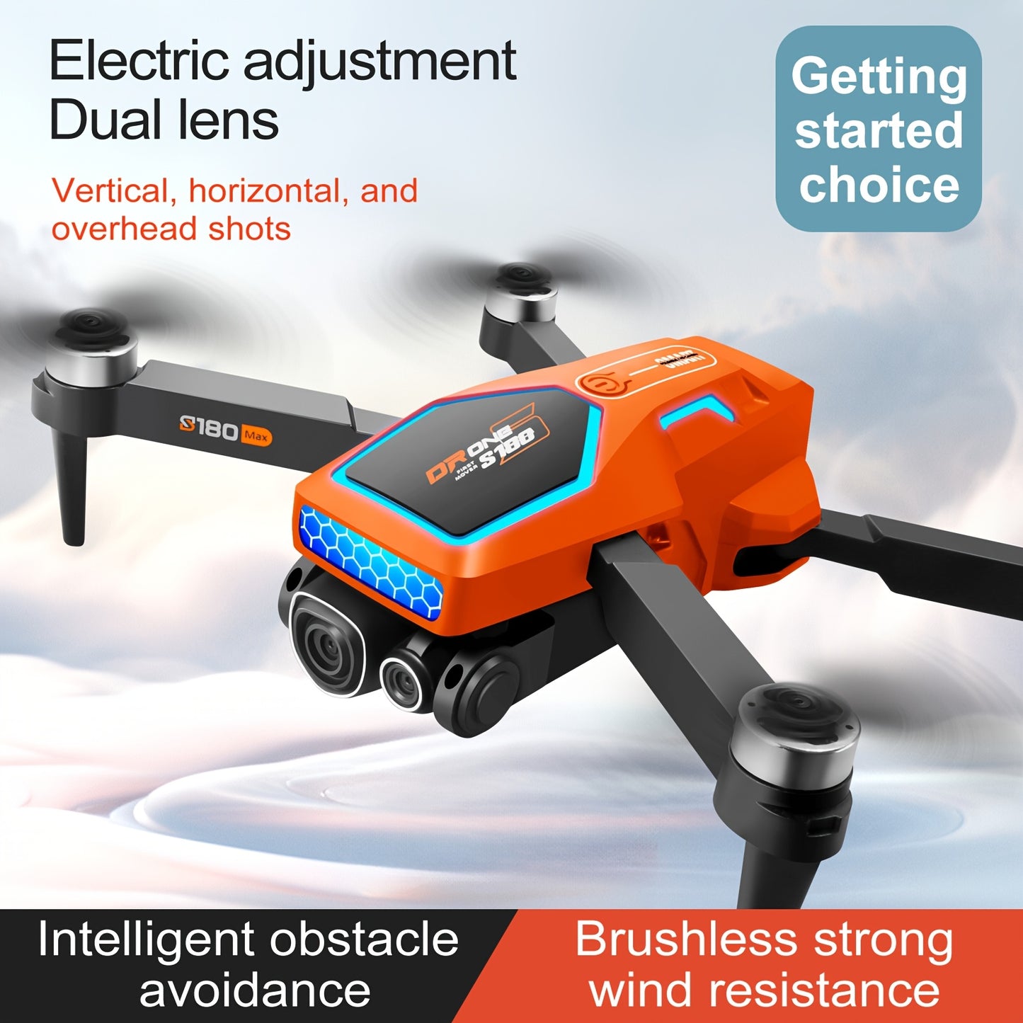 S180 Max Brushless Racing Drone 4k Camera HD Obstacle Avoidance WIFI FPV Quadcopter Optical Flow Positioning Radio Control Toy