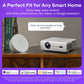 Aurzen Roku TV Smart Projector with Wifi and Bluetooth, Roku TV Built-in, 1080P FHD, DoIby Audio, Auto Focus & Keystone, Zoom, Movie Portable Outdoor Mini Projector for Soccer Football Game, White