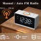 1pc White LED Alarm Clock Radio With Wireless Speaker, FM Radio, Dual Alarm And USB Charger , Bedside Desk Clock With Adjustable Dimmer And Night Light
