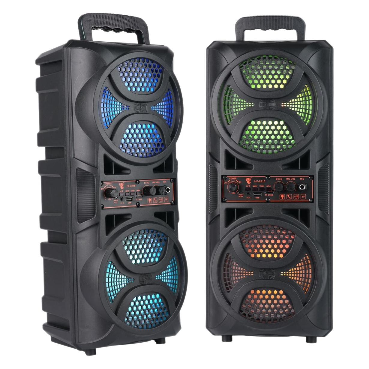 Portable Square Dance Double 65-inch RGB Large Volume High Sound Quality Plug-in Card Bluetooth Speaker