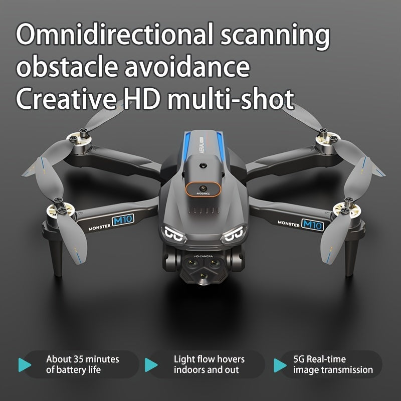 M10 Drone With Screen Control, Brushless Remote Control, Foldable Optical Flow Positioning  Toy